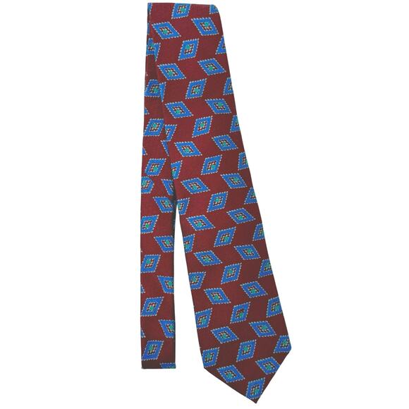 Vintage 90's Ferrell Reed for Nordstrom Handmade Geometric 100% Silk Tie - Picture 6 of 6